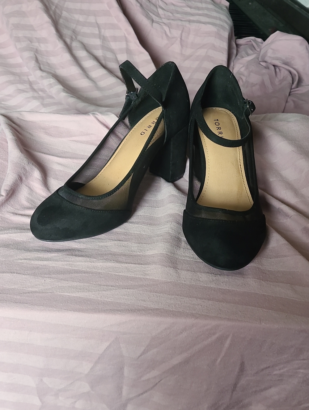 torrid Black Suede Mary Jane Block Heels
